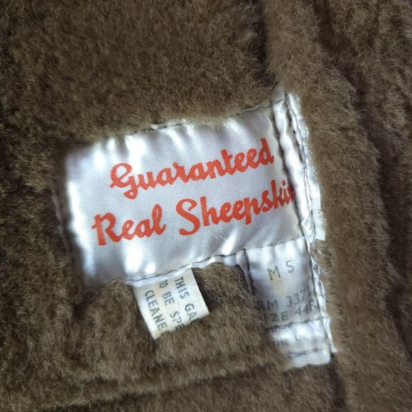 Vintage Sheepskin Shearling Leather Jacket Coat (2XL - 50) - Picture 4 of 12